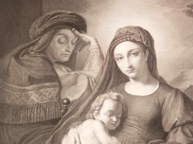 1822-David Joseph Desvachez - La Sacra Famiglia, incisione da Francois-Joseph Navez